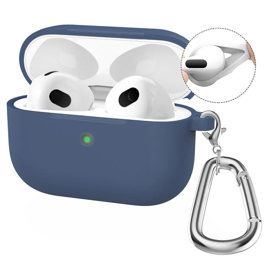 AirPods 4 (2024) ENKAY HAT PRINCE Silicone Case Bluetooth Earphone Protector Cover with Hook / Earbuds - Dark Blue 