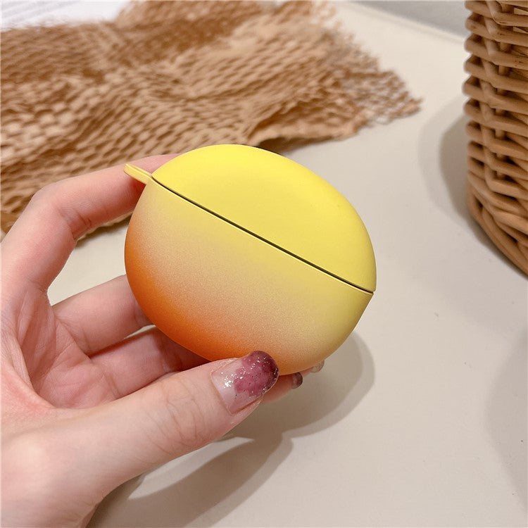 For Honor Earbuds X7 Matte Hard PC Case Gradient Design Anti-Drop TWS Earbuds Protective Cover with Buckle - Yellow / Orange