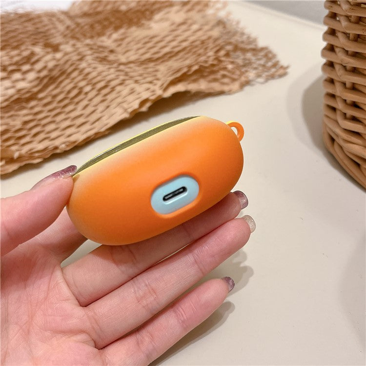 For Honor Earbuds X7 Matte Hard PC Case Gradient Design Anti-Drop TWS Earbuds Protective Cover with Buckle - Yellow / Orange