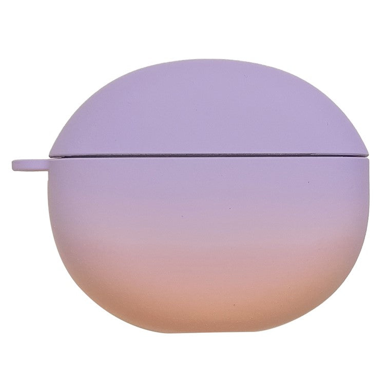 For Honor Earbuds X7 Matte Hard PC Case Gradient Design Anti-Drop TWS Earbuds Protective Cover with Buckle - Purple / Orange