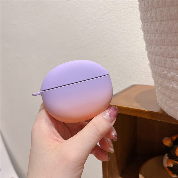 For Honor Earbuds X7 Matte Hard PC Case Gradient Design Anti-Drop TWS Earbuds Protective Cover with Buckle - Purple / Orange