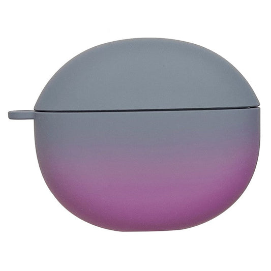 For Honor Earbuds X7 Matte Hard PC Case Gradient Design Anti-Drop TWS Earbuds Protective Cover with Buckle - Grey / Purple