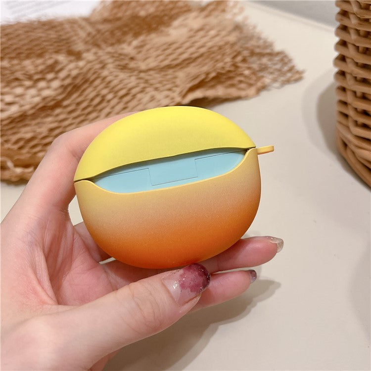 For Honor Earbuds X7 Matte Hard PC Case Gradient Design Anti-Drop TWS Earbuds Protective Cover with Buckle - Red / Black