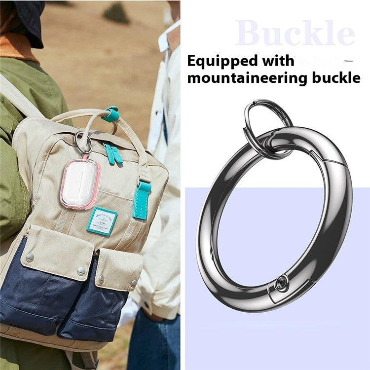 For AirPods Pro 2 Case with Carabiner Contrasting Color TPU Earphone Protective Cover - Blue