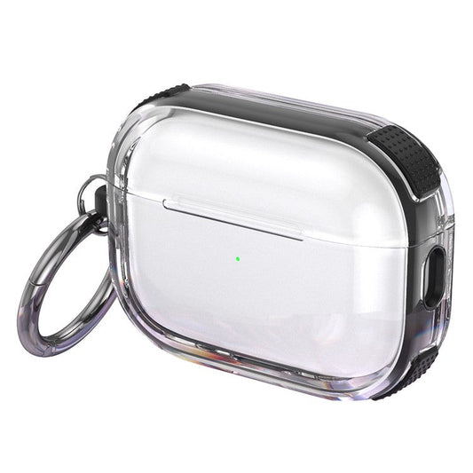 For Apple AirPods 3 Case with Carabiner Contrasting Color TPU Earphone Protective Cover - Black