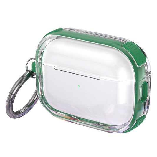 For Apple AirPods 3 Case with Carabiner Contrasting Color TPU Earphone Protective Cover - Green