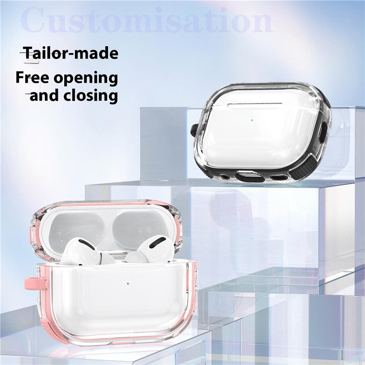 For Apple AirPods 3 Case with Carabiner Contrasting Color TPU Earphone Protective Cover - Yellow