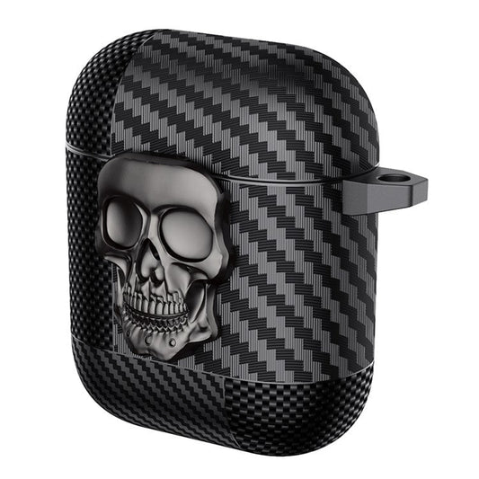 TPU + Metal Earphone Cover For Apple AirPods with Charging Case (2016)  /  (2019)  /  AirPods with Wireless Charging Case (2019) - Grey