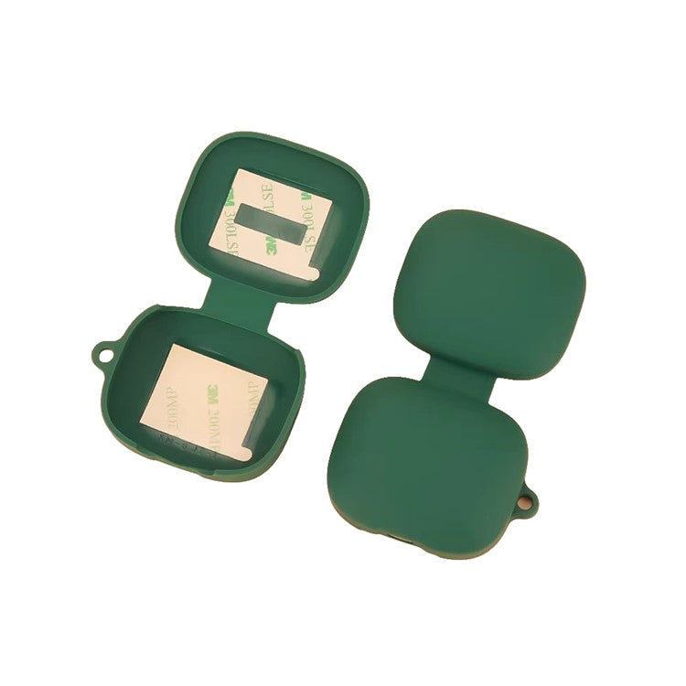 For Xiaomi Redmi Buds 6 Silicone Case Bluetooth Earphone Cover with Anti-Lost Buckle - Blackish Green