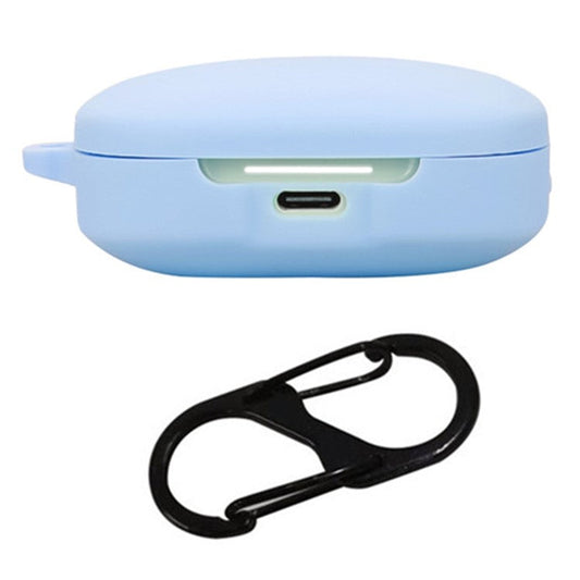 For Xiaomi Redmi Buds 6 Silicone Case Bluetooth Earphone Cover with Anti-Lost Buckle - Sky Blue