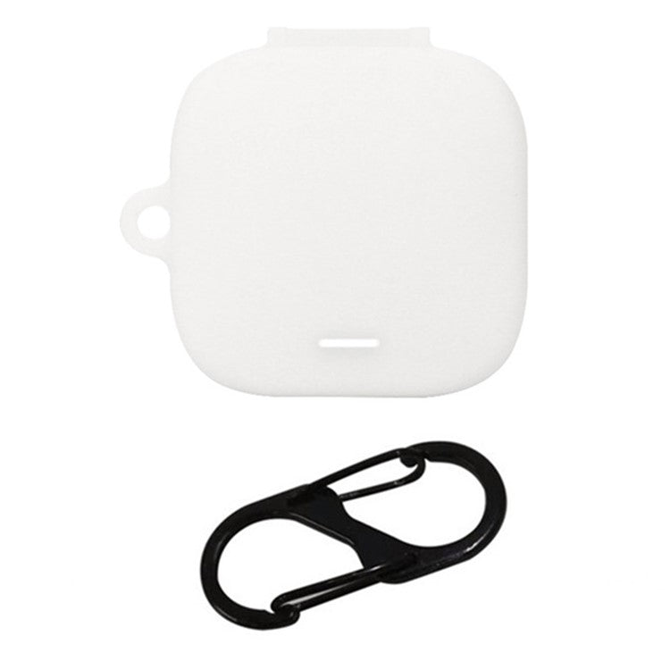 For Xiaomi Air 4 SE Earphone Case Bluetooth Earbud Silicone Cover with Anti-Lost Buckle - White