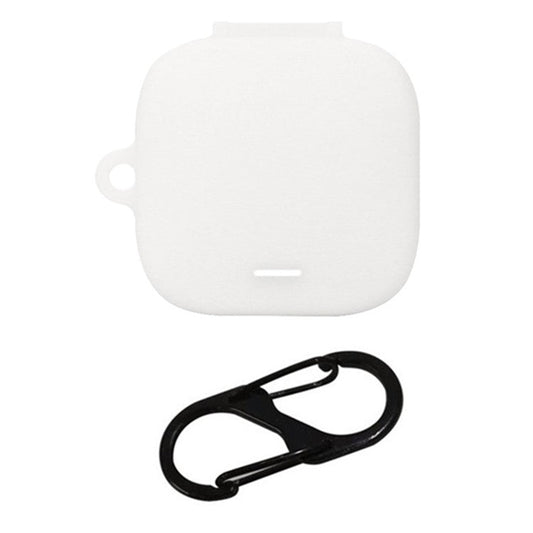 For Xiaomi Air 4 SE Earphone Case Bluetooth Earbud Silicone Cover with Anti-Lost Buckle - White