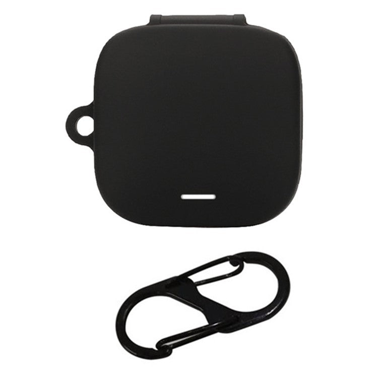 For Xiaomi Air 4 SE Earphone Case Bluetooth Earbud Silicone Cover with Anti-Lost Buckle - Black