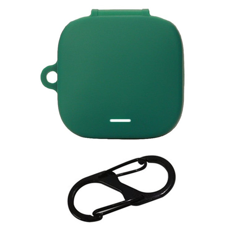 For Xiaomi Air 4 SE Earphone Case Bluetooth Earbud Silicone Cover with Anti-Lost Buckle - Blackish Green