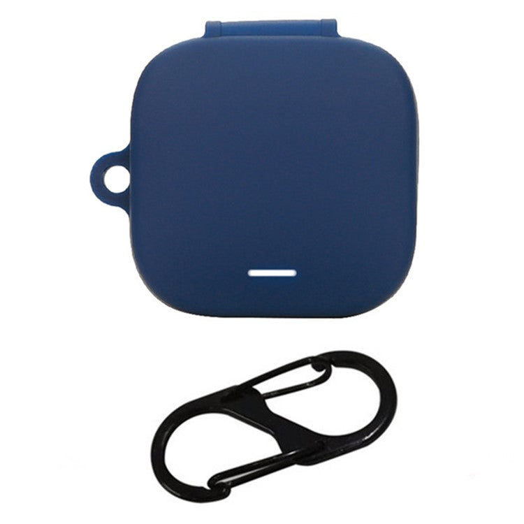 For Xiaomi Air 4 SE Earphone Case Bluetooth Earbud Silicone Cover with Anti-Lost Buckle - Dark Blue