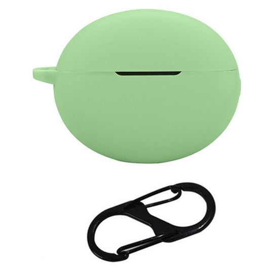 For OnePlus Buds Pro 3 Bluetooth Earphones Case Soft Silicone Cover with Anti-Lost Buckle - Matcha Green
