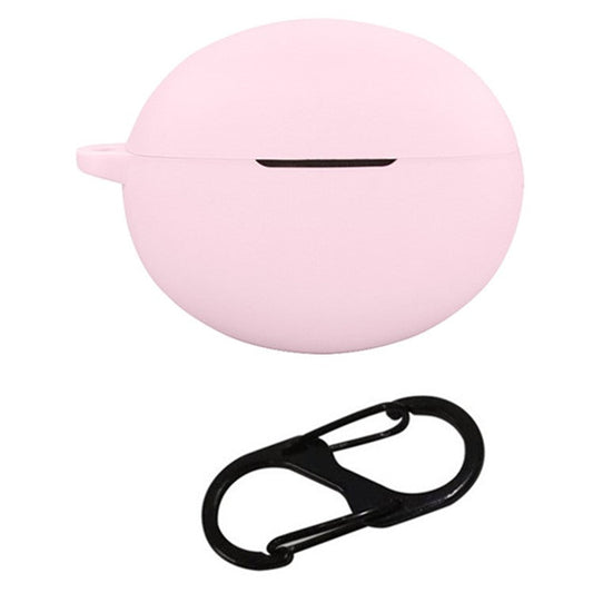 For OnePlus Buds Pro 3 Bluetooth Earphones Case Soft Silicone Cover with Anti-Lost Buckle - Pink