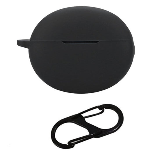 For OnePlus Buds Pro 3 Bluetooth Earphones Case Soft Silicone Cover with Anti-Lost Buckle - Black