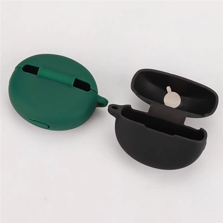 For OnePlus Buds Pro 3 Bluetooth Earphones Case Soft Silicone Cover with Anti-Lost Buckle - Black