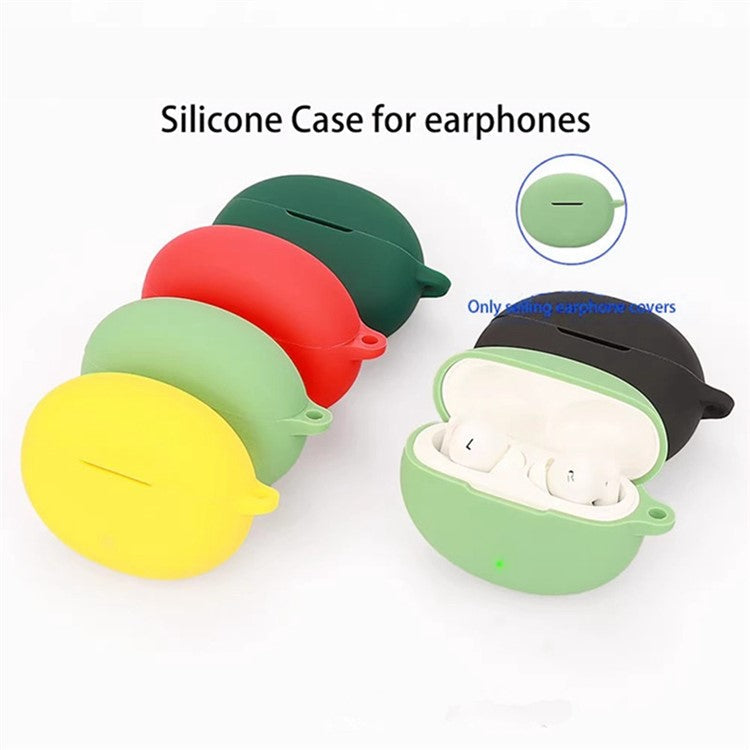 For OnePlus Buds Pro 3 Bluetooth Earphones Case Soft Silicone Cover with Anti-Lost Buckle - Black