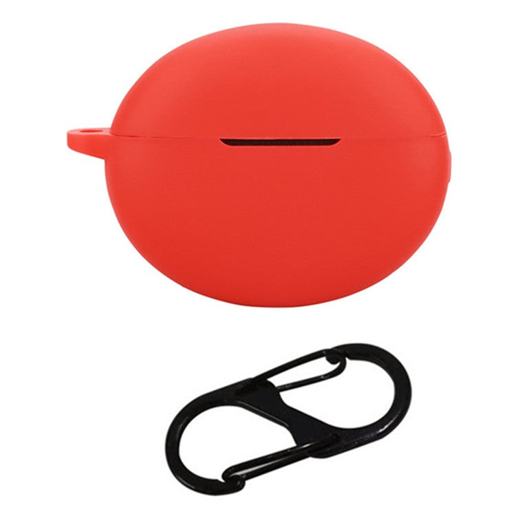 For OnePlus Buds Pro 3 Bluetooth Earphones Case Soft Silicone Cover with Anti-Lost Buckle - Red