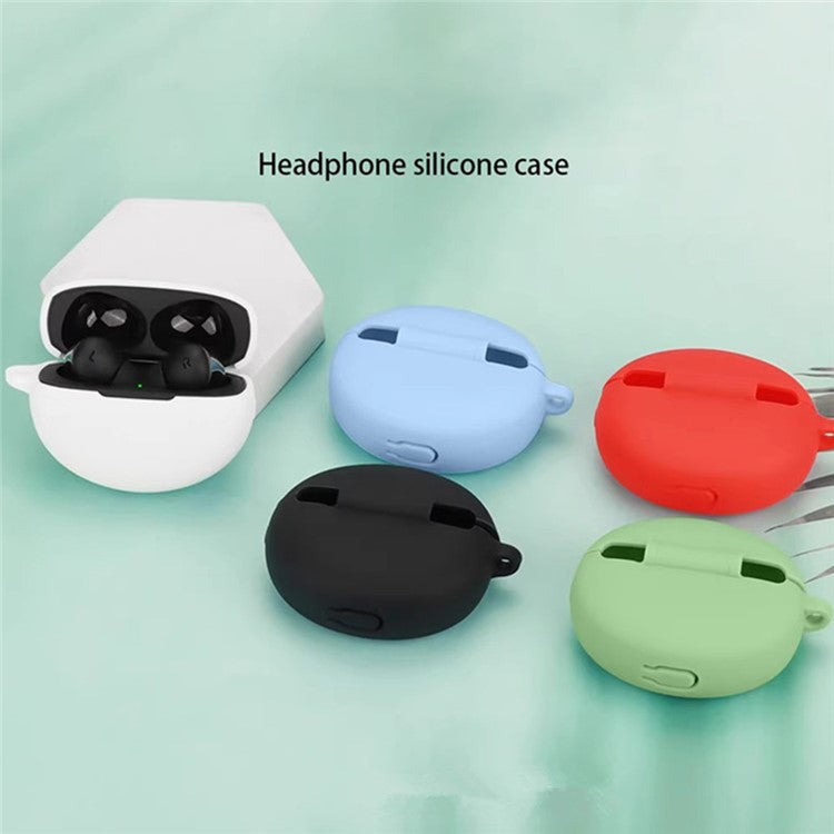 For OnePlus Buds Pro 3 Bluetooth Earphones Case Soft Silicone Cover with Anti-Lost Buckle - Grey