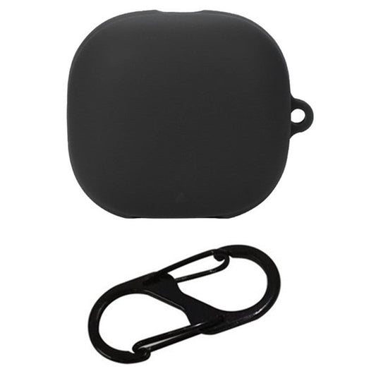 For Anker Soundcore Liberty 4 Pro Bluetooth Earphones Case Silicone Cover with Anti-Lost Buckle - Black