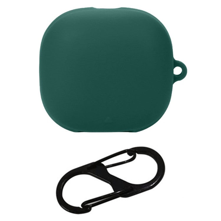 For Anker Soundcore Liberty 4 Pro Bluetooth Earphones Case Silicone Cover with Anti-Lost Buckle - Blackish Green