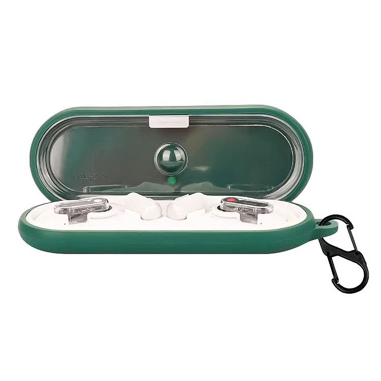 For Nothing Ear (Open) Bluetooth Earphones Case Silicone Cover with Anti-Lost Buckle - Dark Blue