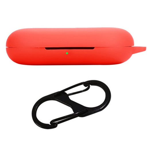 For Anker Soundcore V20i Bluetooth Earphones Case Silicone Cover with Anti-Lost Buckle - Red