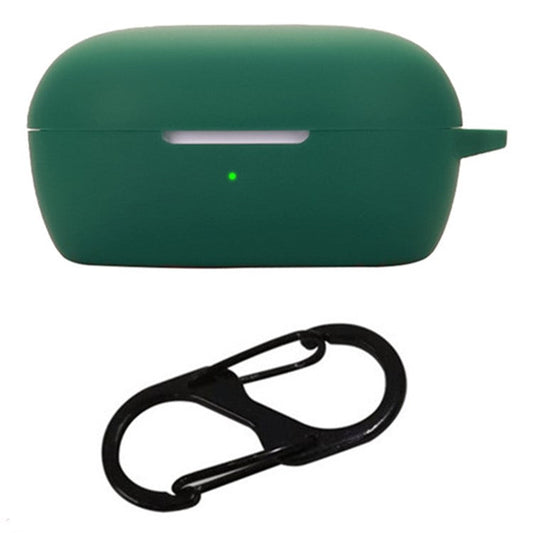 For Bose Quietcomfort Bluetooth Earphones Case Silicone Cover with Anti-Lost Buckle - Blackish Green