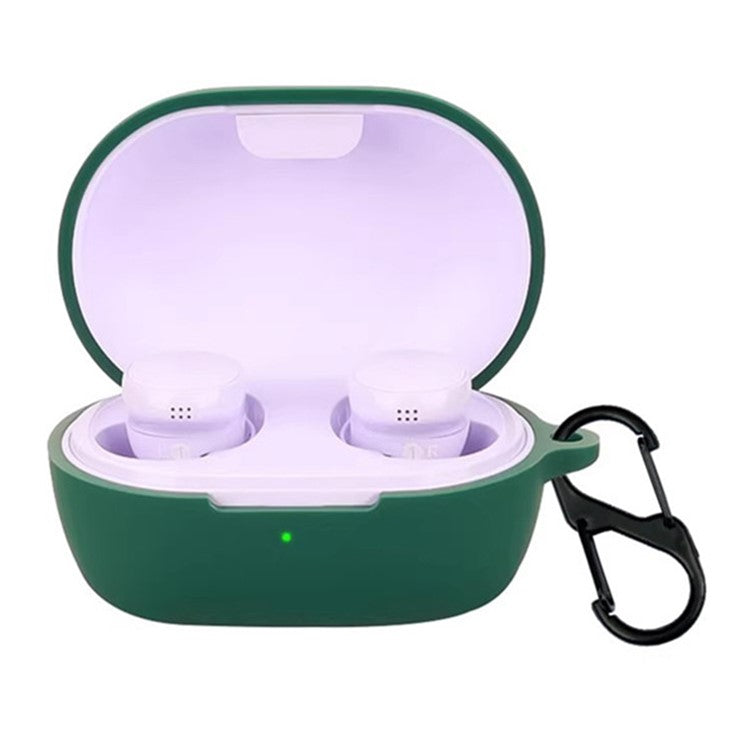 For Bose Quietcomfort Bluetooth Earphones Case Silicone Cover with Anti-Lost Buckle - Blackish Green