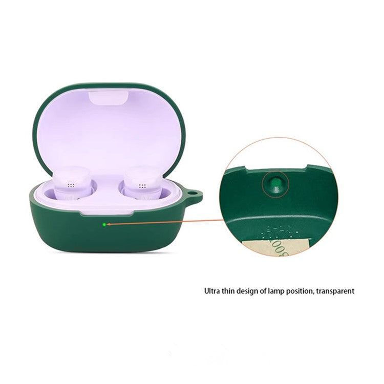 For Bose Quietcomfort Bluetooth Earphones Case Silicone Cover with Anti-Lost Buckle - Blackish Green