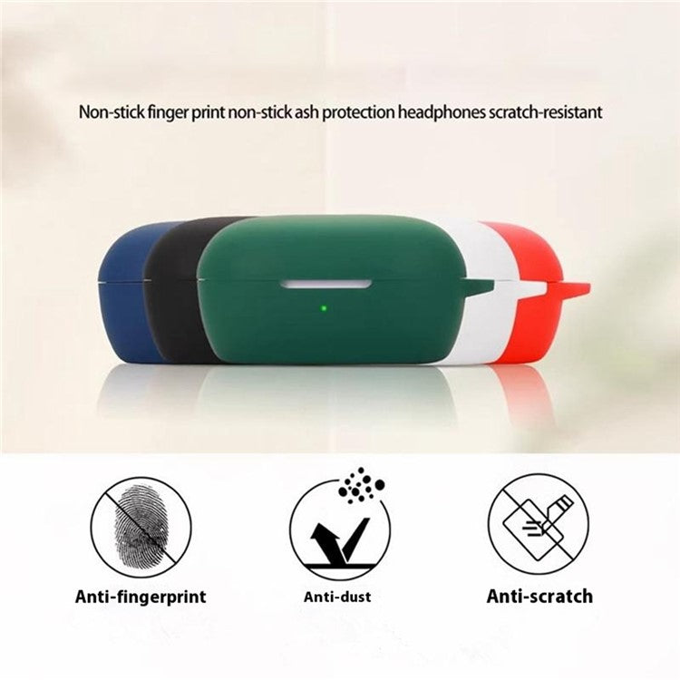 For Bose QuietComfort Bluetooth Earphones Case Silicone Cover with Anti-Lost Buckle - Black