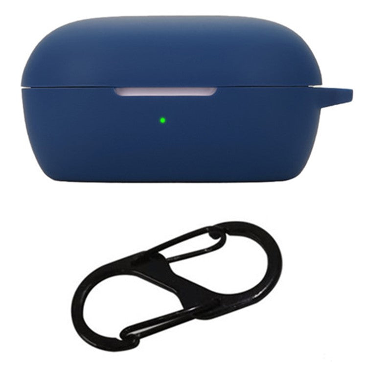 For Bose QuietComfort Bluetooth Earphones Case Silicone Cover with Anti-Lost Buckle - Dark Blue