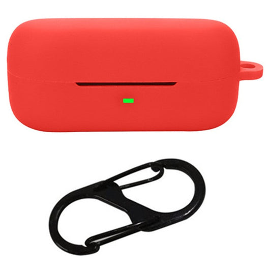 For Sony WF-C510 Bluetooth Earphones Case Soft Silicone Cover with Anti-Lost Buckle - Red