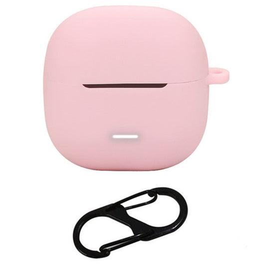 For Xiaomi Redmi Buds 6 Lite Silicone Case Protective Cover With Carabiner - Pink