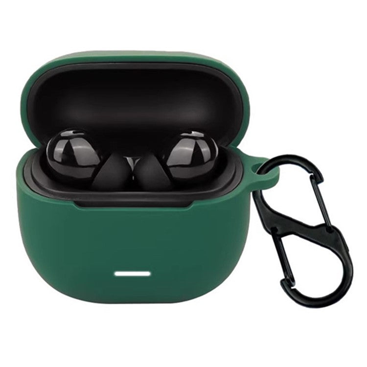 For Xiaomi Redmi Buds 6 Lite Silicone Case Protective Cover With Carabiner - Matcha Green