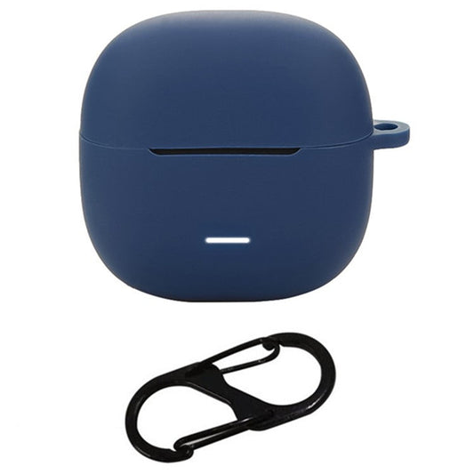 For Xiaomi Redmi Buds 6 Lite Silicone Case Protective Cover With Carabiner - Dark Blue