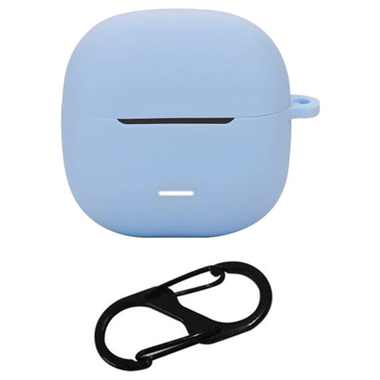 For Xiaomi Redmi Buds 6 Lite Silicone Case Protective Cover With Carabiner - Baby Blue