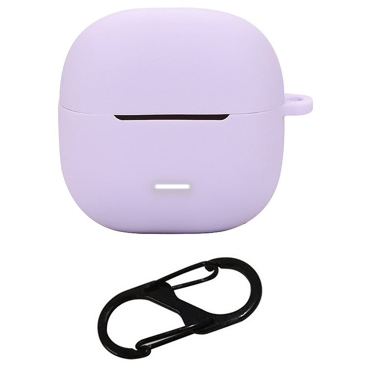 For Xiaomi Redmi Buds 6 Lite Silicone Case Protective Cover With Carabiner - Purple