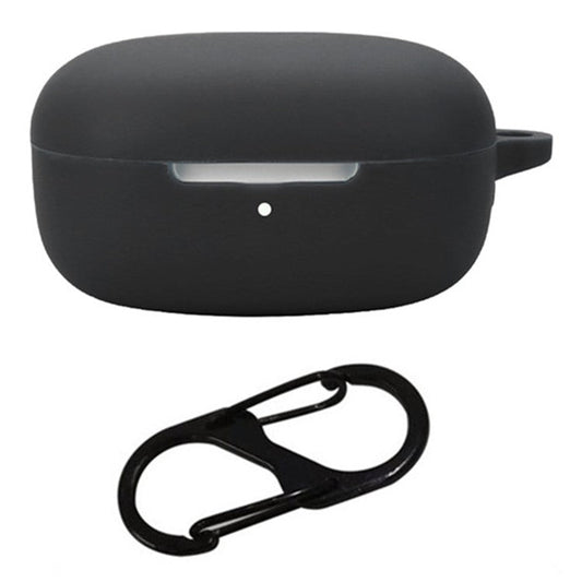 For Xiaomi Redmi Buds 6 Play Bluetooth Earphones Case Soft Silicone Cover with Anti-Lost Buckle - Black