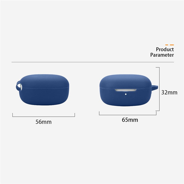 For Xiaomi Redmi Buds 6 Play Bluetooth Earphones Case Soft Silicone Cover with Anti-Lost Buckle - Black