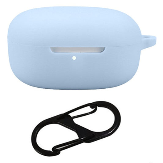 For Xiaomi Redmi Buds 6 Play Bluetooth Earphones Case Soft Silicone Cover with Anti-Lost Buckle - Baby Blue