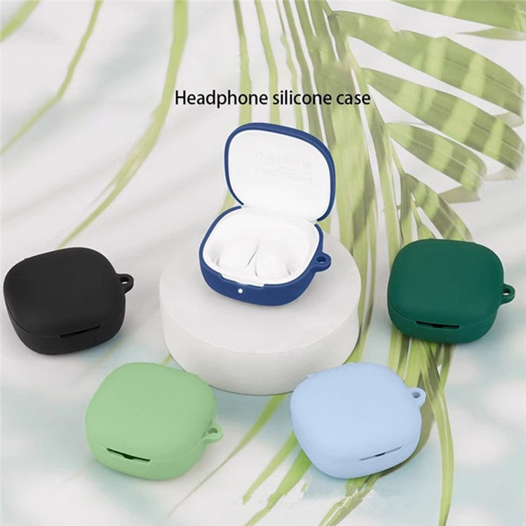 For Xiaomi Redmi Buds 6 Play Bluetooth Earphones Case Soft Silicone Cover with Anti-Lost Buckle - Baby Blue