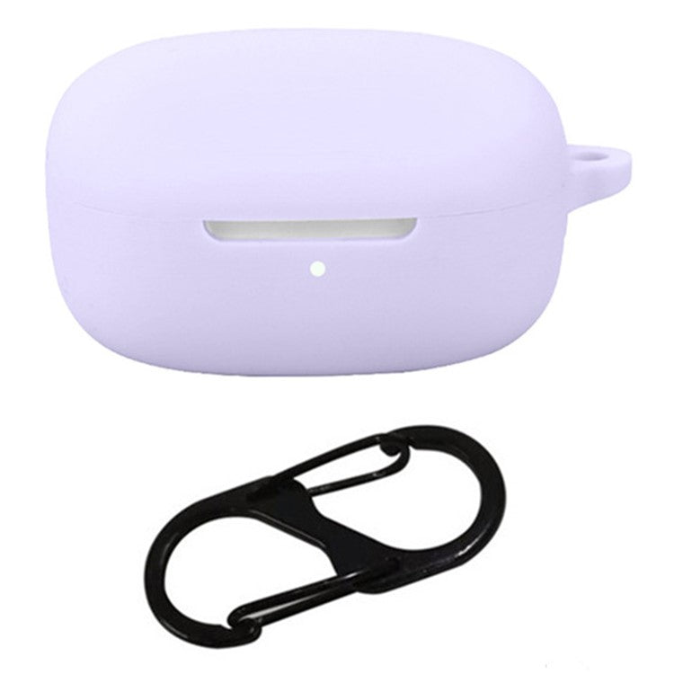 For Xiaomi Redmi Buds 6 Play Bluetooth Earphones Case Soft Silicone Cover with Anti-Lost Buckle - Purple