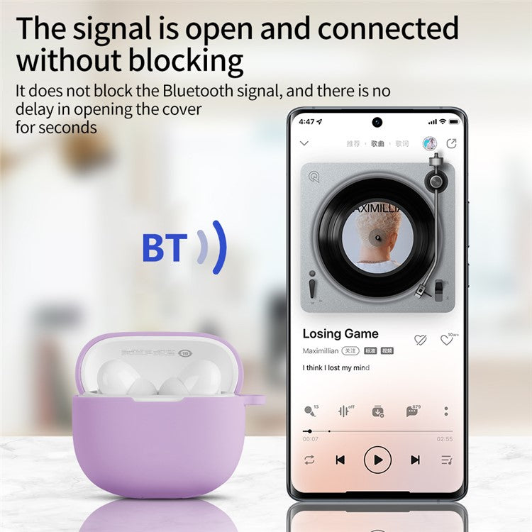 For Xiaomi Redmi Buds 6 Lite Silicone Case Bluetooth Earphone Anti-scratch Protective Cover - White