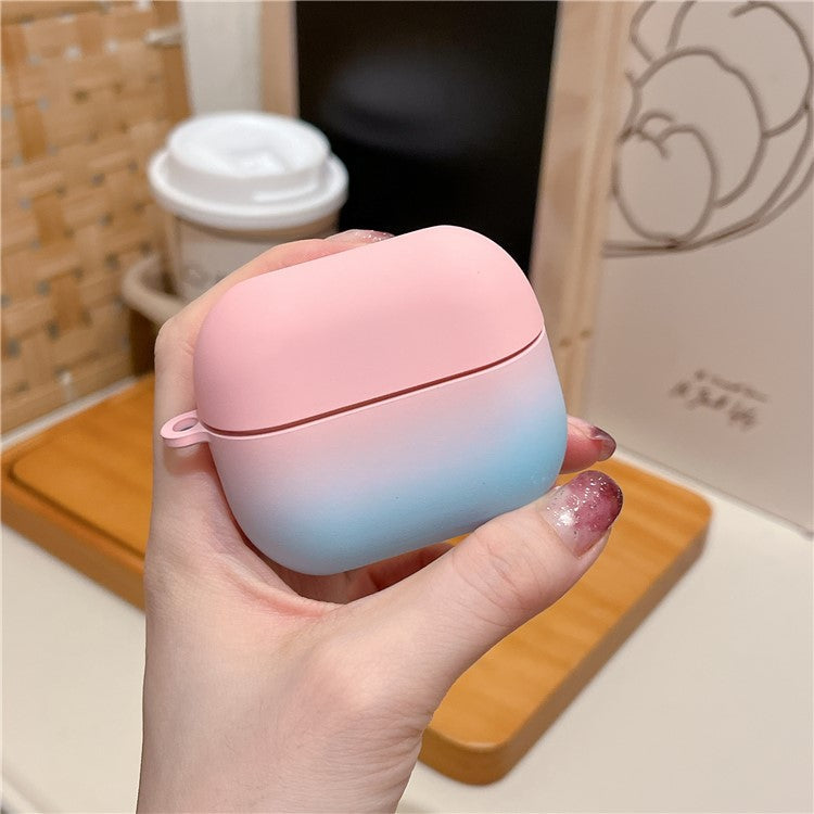 For Samsung Galaxy Buds3 Pro / Buds3 Case Gradient Color Hard PC Matte Earphone Cover - Pink+Blue