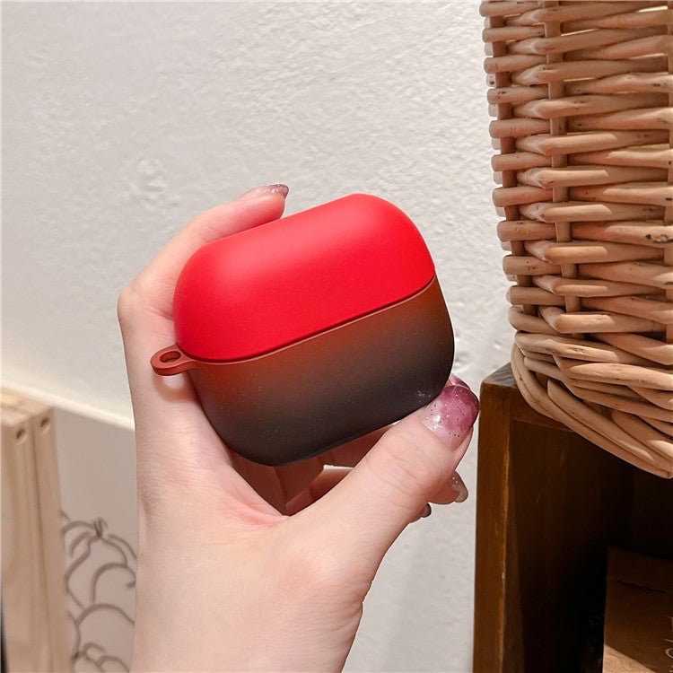 For Samsung Galaxy Buds3 Pro / Buds3 Case Gradient Color Hard PC Matte Earphone Cover - Red+Black