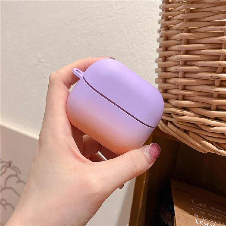 For Samsung Galaxy Buds3 Pro / Buds3 Case Gradient Color Hard PC Matte Earphone Cover - Purple+Orange